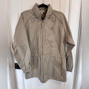 Light Taupe Northern Reflection Woman's Windbreaker Jacket with Hoodor Sz M